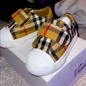 Vintage Check and Leather Burberry Sneakers